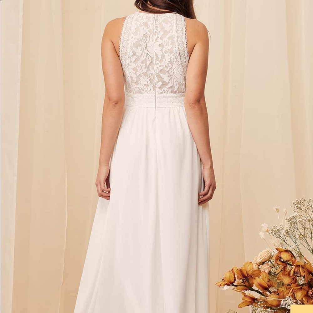 Forever and Always White Lace Maxi Dress